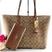 Coach Bags | Nwt Coach X Peanuts Signature Canvas Town Tote Bag, Wallet & Charlie Brown Set | Color: Brown/Gold | Size: 3pc