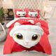 Single Duvet Christmas Cat Anti Dust Mite Duvet - Anti Allergen Coverless Duvet - All Year Round Soft Microfiber Quilt Double Machine Washable Duvets,2 Pillowcase