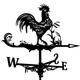 Black Rooster Weathervanes Retro Wind Speed Spinner Roof Mount Weather Vane Yard Garden Scene Decor Rubber Direction Cirrus Bantam Barn Accessories 7-02