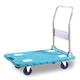 Platform Truck Plastic Flatbed Trolley Metal Foldable Handle and Swivel Wheels fit for Warehouse Platform Hand Truck Factory Load Capacity 660lb Push Hand Cart (Size : Mute)