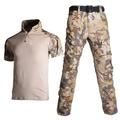 KINROCO Men's Tactical Camouflage Airsoft Combat Shirt and Trousers for Hunting Trekking Uniform(Size:3XL,Color:Sand Python)