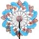 Viveta Large Wind Spinner for Yard and Garden，87.8”H *24.75" D Blue and Copper Colors Metal Outdoor Wind Sculptures & Spinners for Patio Lawn Outdoor Yard Lawn Garden