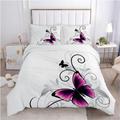 ZDLLDZ Butterfly bedding set Queen King Full Double Duvet Cover Set Quilt Cover Purple Bedding Set 220x260cm+50x75cmx2