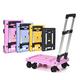 Platform Truck Platform Hand Truck Small Foldable Push Cart for Easy Storage and 360 Degree Swivel Wheels Retractable Chassis Multi-color Push Hand Cart (Color : Q 2)