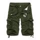 IJNHYTG Shorts Men's Shorts Summer Casual Shorts Camouflage Skin-friendly Men Pockets Fifth Cargo Pants for Daily Wear Beach Shorts (Color : Army Green, Size : 36)