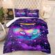 Double Duvet Purple Cat Anti Dust Mite Duvet - Anti Allergen Coverless Duvet - All Year Round Soft Microfiber Quilt Double Machine Washable Duvets,2 Pillowcase