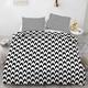 Black And White Duvet Cover Double - Graphics Bedding Sets 3 Pcs Soft Breathable Brushed Microfiber Quilt Cover Double with Zipper Closure and 2 Pillowcases 50x75cm
