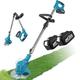 ZbOLi Telescopic Lightweight Grass Trimmer with 2 Batteries Compatible with 48V Battery, Electric Garden Strimmer Grass Cutter, for Lawn Edger Pruning Weed