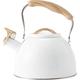 3L White Stove Top Whistle Kettle,Stainless Steel Whistling Tea Kettle,European Style Teapot,for Household and Kitchen Whistling Kettle Suitable for All Hob/Stove Types