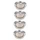 ANSNOW Cooking Bowl Stainless Steel Pan Ramen Noodle Bowl Stainless Steel Pot with Lid Ice Cream Bowls Emixing Bowls Stainless Steel Stockpot Non-Cooking Pot/Silver/19.5 * 19.5 * 10.5Cm*4Pcs