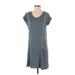 Garnet Hill Casual Dress - Shift: Gray Marled Dresses - Women's Size X-Small