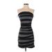 Express Casual Dress - Mini: Black Stripes Dresses - Women's Size X-Small