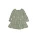 OshKosh B'gosh Dress - Popover: Green Floral Motif Skirts & Dresses - Size 5Toddler