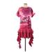 Just Cavalli Casual Dress - Popover: Pink Print Dresses - New - Women's Size 40