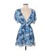 America & Beyond Casual Dress: Blue Tropical Dresses - New - Women's Size X-Small