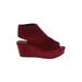 Pierre Dumas Wedges: Burgundy Shoes - Women's Size 8 1/2