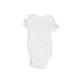 Just One You Made by Carter's Short Sleeve Onesie: White Solid Bottoms - Size 3 Month