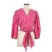 Draper James X ELOQUII Long Sleeve Blouse: Pink Tops - Women's Size 12 Plus