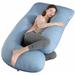 Pregnancy Pillow with Cooling Cover, 57 Inch U Shaped Maternity Pillow with Removable Cover Full Body Pillow Support
