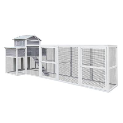 Extra Large Black Chicken Coop with Nesting Boxes and Perches
