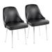 Contemporary Dining Chair with Chrome Frame and Fabric by LumiSource - Set of 2