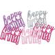Konfetti rosa & silber Happy Birthday