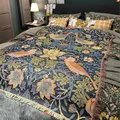 Couverture à fleurs d'oiseaux pour canapé et lit de camping couvre-lit jeté pique-nique maison