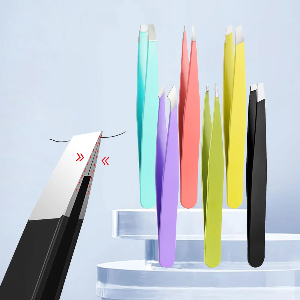 1Pcs Augenbraue Pinzette Hohe Präzision Feine Haare Puller Bart Haar Entfernung Plucker Edelstahl Augenbraue Clips Make-Up-Tool Image