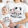 Unser 1. Muttertag zusammen Familien outfits Mutter T-Shirt Baby Stram pler Tier druck Familie