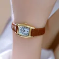 Montre à quartz avec bracelet en cuir pour femme horloge étanche pour femme montres rétro petit