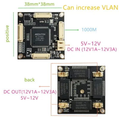 10/100/100 0M 4 port gigabit Ethernet switch pcba für embedded integrierte modul DC 5V 12V1A-3A IN DC OUT VLAN Durch aktuelle Image