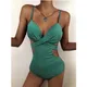 Maillot de bain vert Neno ensemble deux pièces soutien-gorge avec coussinet de poitrine culotte