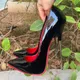 Shiaopick 16cm extreme Metall High Heels Stilettos sexy Frauen solide schwarz lila weiß rot in Pumps