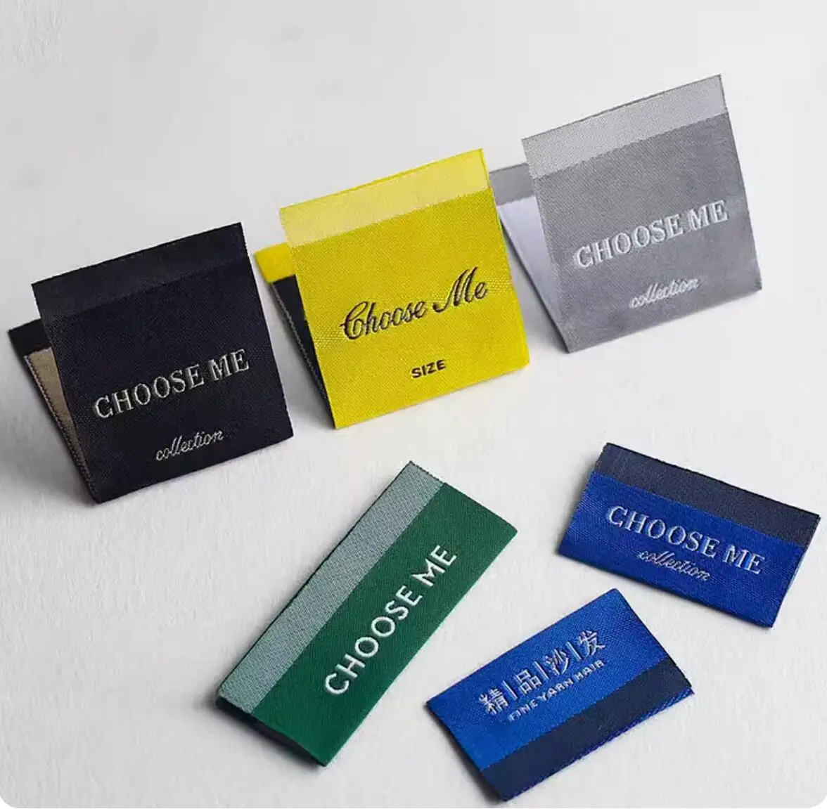 etichette per la cura con stampa personalizzata per etichette per cucire etichette personalizzate in tessuto washin etichette per magliette etichette per lavaggio intrecciate