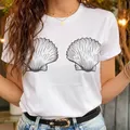 T-shirt femme estival et décontracté humoristique et humoristique avec soutien-gorge en