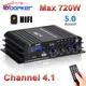 Woopker Amplificateur S-299 Amplificateur De Puissance Numérique 4.1 Canal Bluetooth 5.0 pour La