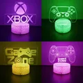 Neon Gamer-Veilleuse LED 3D configuration de jeu RVB lampes pour enfants décoration de chambre de