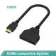 Adaptateur Y pour moniteur de boîtier TV répartiteur compatible HDMI câble de sortie 1 en 2 port
