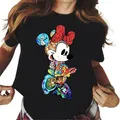 T-shirt imprimé Minnie Mouse pour femme t-shirts mignons streetwear féminin tendance mode