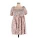 H&M Casual Dress: Tan Floral Motif Dresses - Women's Size 2X-Large