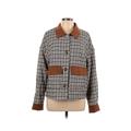 Shein Jacket: Brown Checkered/Gingham Jackets & Outerwear - Women's Size 12