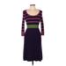 Boden Casual Dress - Sweater Dress: Purple Stripes Dresses - Women's Size 12