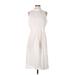 Shein Casual Dress - DropWaist: Ivory Solid Dresses - Women's Size Large