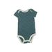 Carter's Short Sleeve Onesie: Teal Stripes Bottoms - Size 6 Month