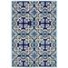 "Liora Manne Ravella Floral Tile Indoor/Outdoor Rug Navy 7'6""x9'6"" - Trans Ocean RVL71225333"