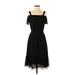 Tommy Hilfiger Casual Dress - Midi: Black Solid Dresses - Women's Size 4