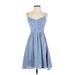 Banana Republic Cocktail Dress - A-Line: Blue Solid Dresses - Women's Size 0