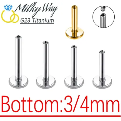 10/50Pcs Internal thread Base 3/4mm Bottom For Labret Nose Stud Earrings Universal base For Lip