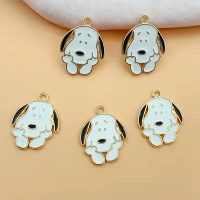 10pcs Drop Oil Animals Cute Puppy Enamel Charms Pendants Metal Dog Charms DIY Bracelet Earrings For Jewelry Accessories Finding