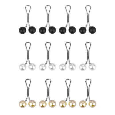 12pcs/Lot Alloy Pearl Brooch Lady Muslim Scarf Hijab Clips Pearl Scarf Brooch Pin Muslim Women Shawl Scarf Head Scarf Clips